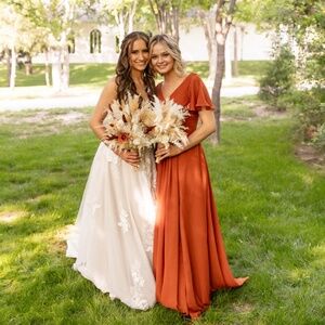 LAVETIR Bridesmaid Dress - Burnt Orange